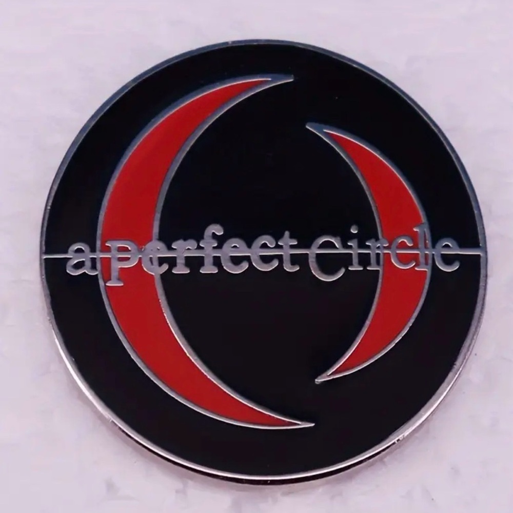 2️⃣A Perfect Circle Red and Black Enamel Pin